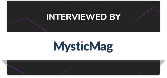 Text reads Interviewed by MysticMag.